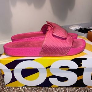 Pharrell X Boost Slides ‘Semi Solar Pink’